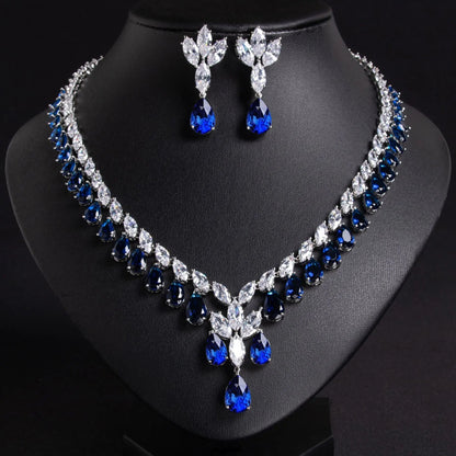 Luxury Teardrop Cubic Zirconia Jewelry Set JW040