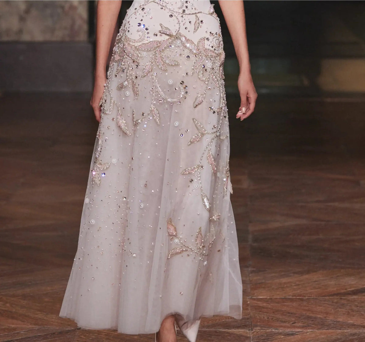 Luxury Blush Pink Crystal Short Sleeve 2 Pieces Evening Dress SS518