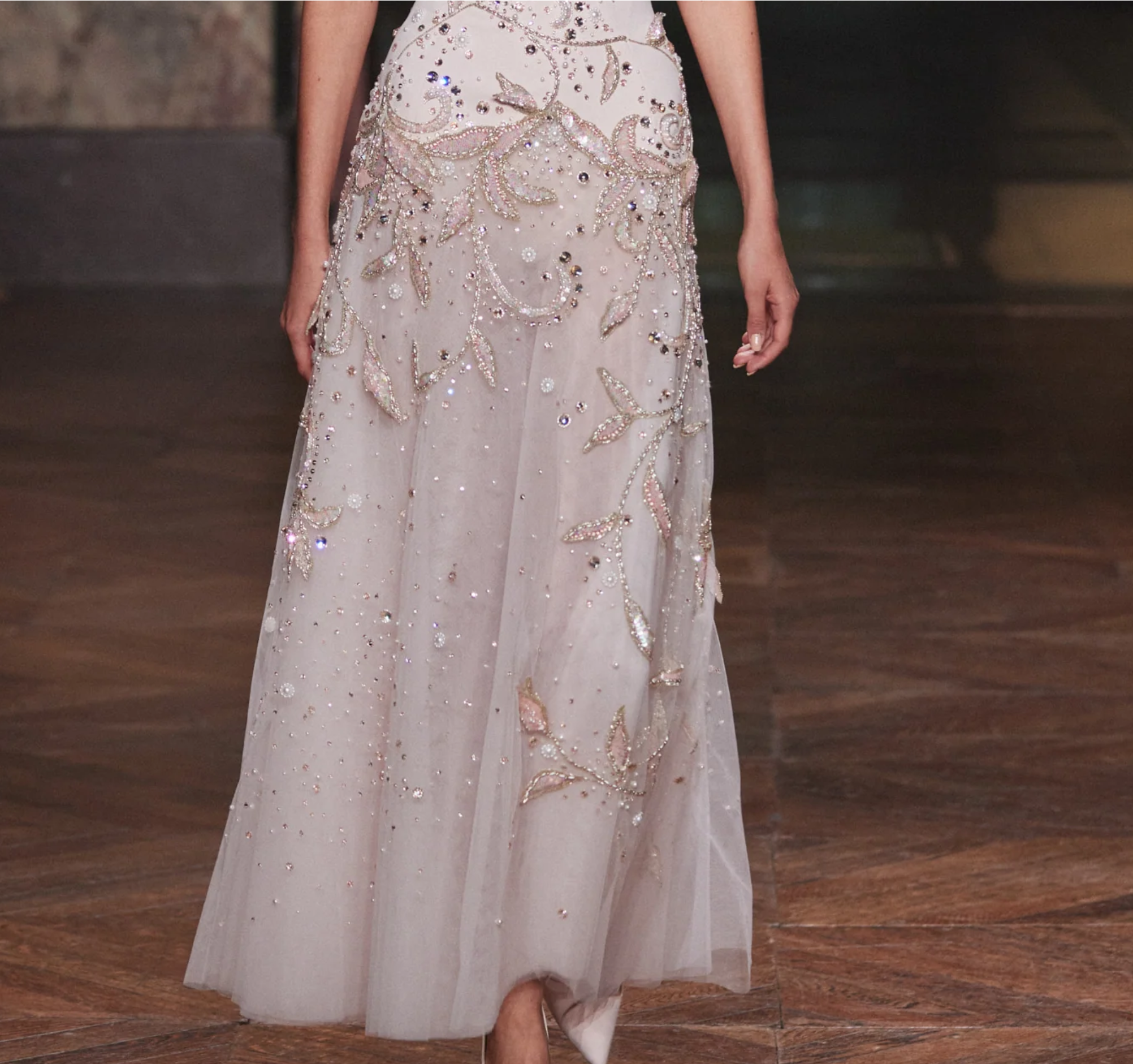Elegant Blush Pink Crystal Short Sleeve 2-Piece Evening Dress SS518