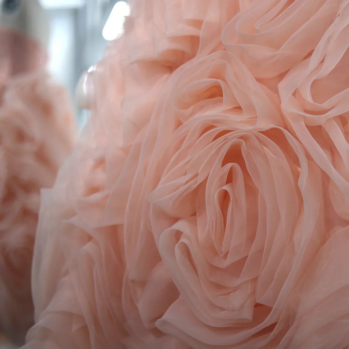 Luxury 3D Rose Flower Pink Midi Evening Dresses SS343