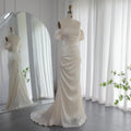 Elegant Off Shoulder Beige Mermaid Evening Dress SF001