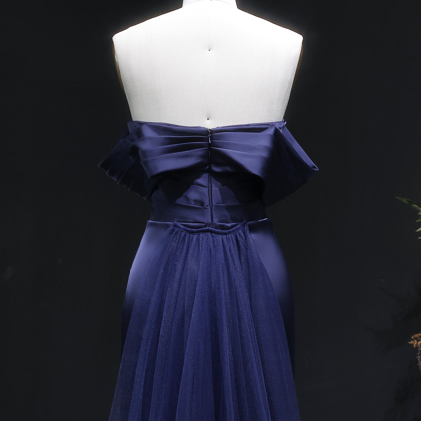 Luxury Lilac Off Shoulder Draped Evening Dress with Overskirt SF096