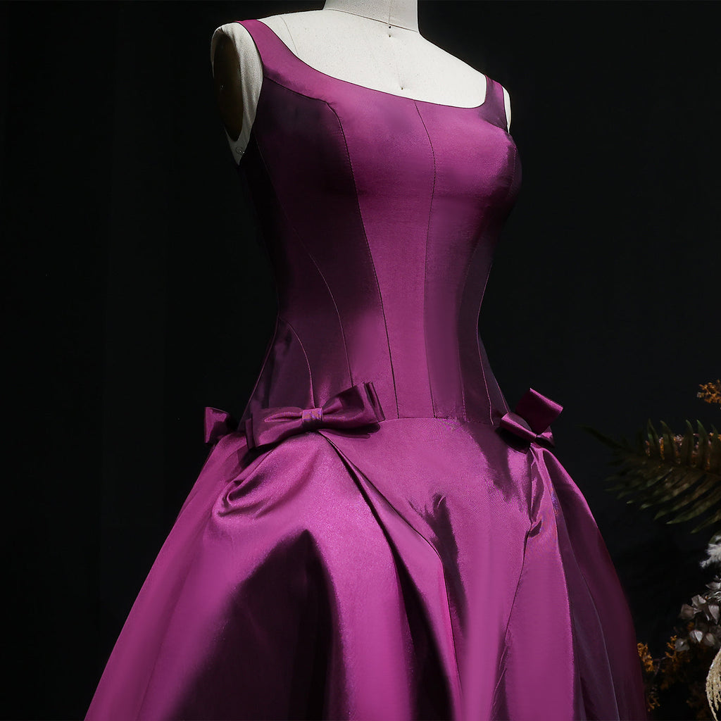 Luxury Emerald Green Evening Dress with Overskirt and Bow SF124