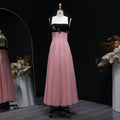 Luxury Beaded Pink Ruffles Chiffon Evening Dress SF195
