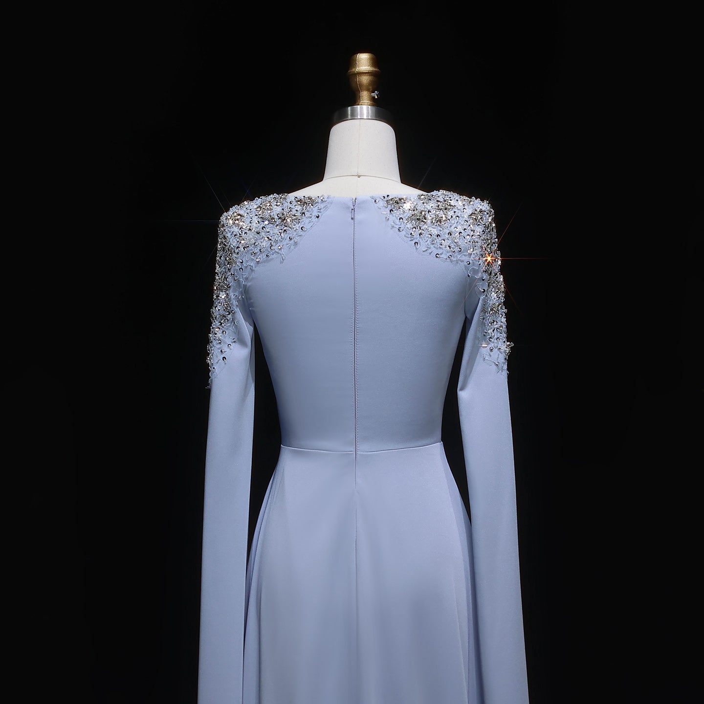 Elegant White Mermaid Evening Dress with Cape Sleeves SF280