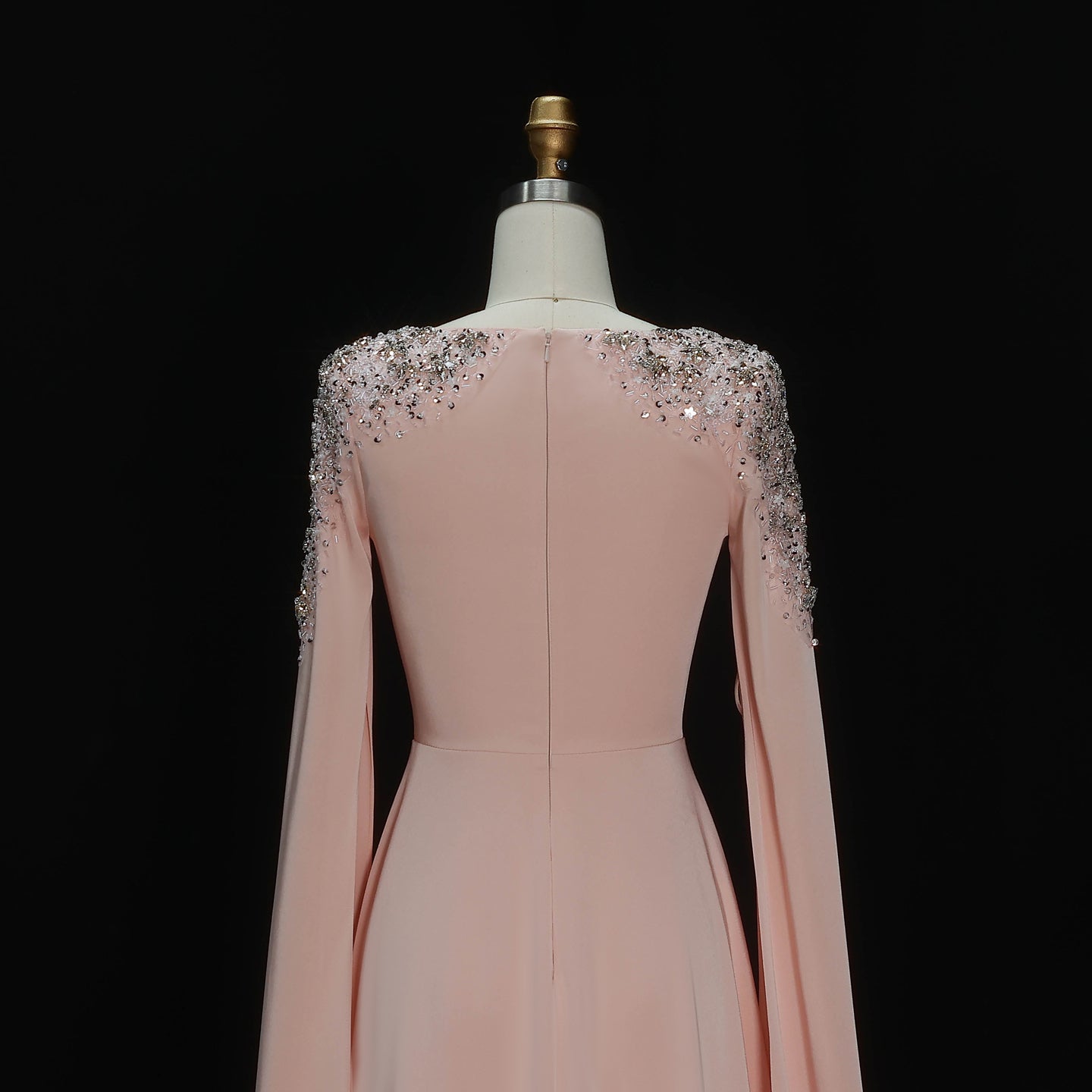 Elegant White Mermaid Evening Dress with Cape Sleeves SF280