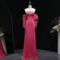 Luxury Pink Strapless 3D Embellished Evening Dress SF375