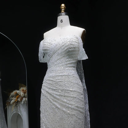 Elegant Lace Sequin Off Shoulder Evening dress SF395