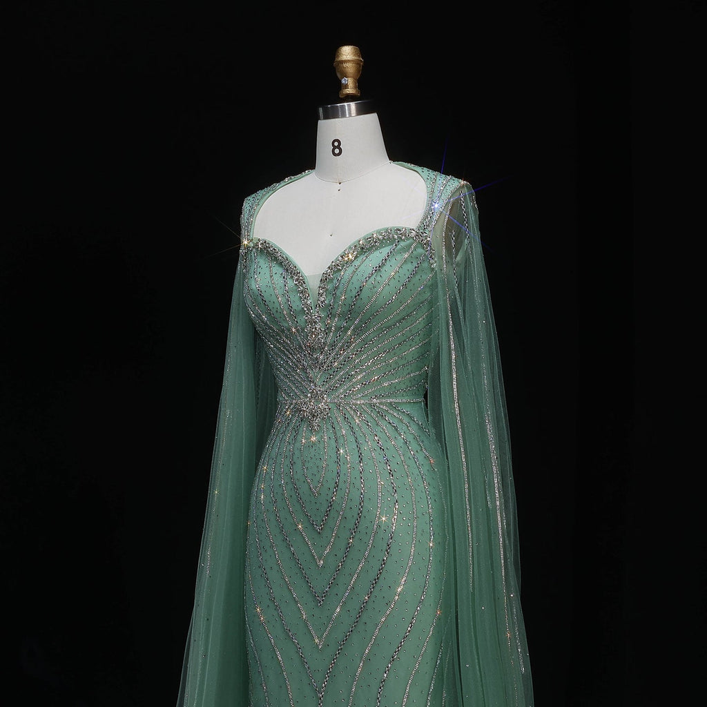 Elegant Pink Sweetheart Beaded Evening Dress with Cape Sleeve SS130