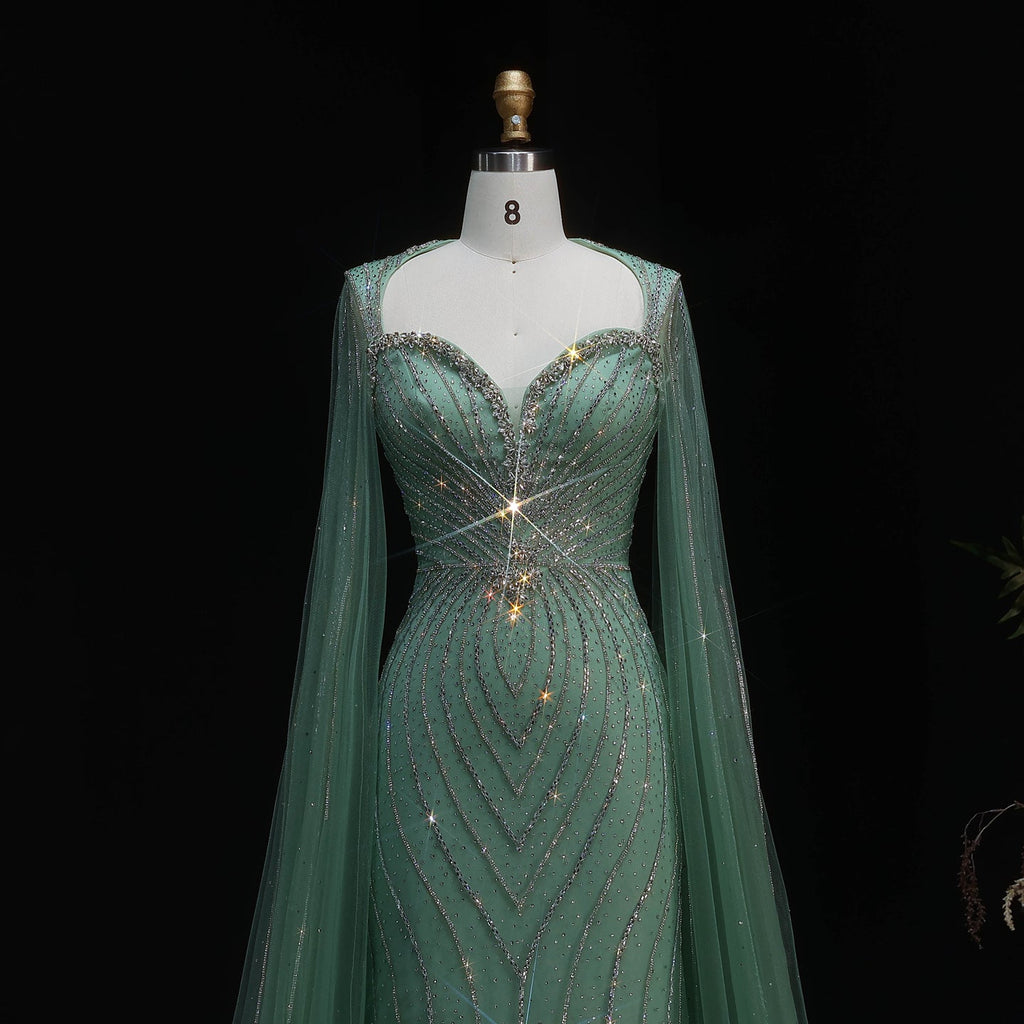 Elegant Pink Sweetheart Beaded Evening Dress with Cape Sleeve SS130