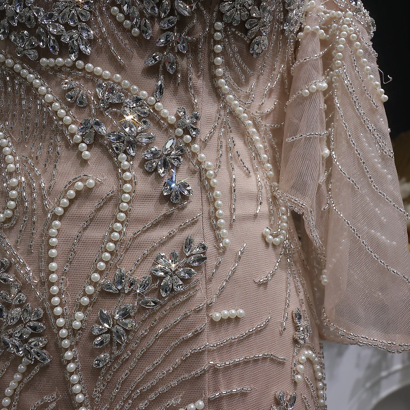 Luxury Champagne Beaded Mermaid Evening Dress with Choker SS164