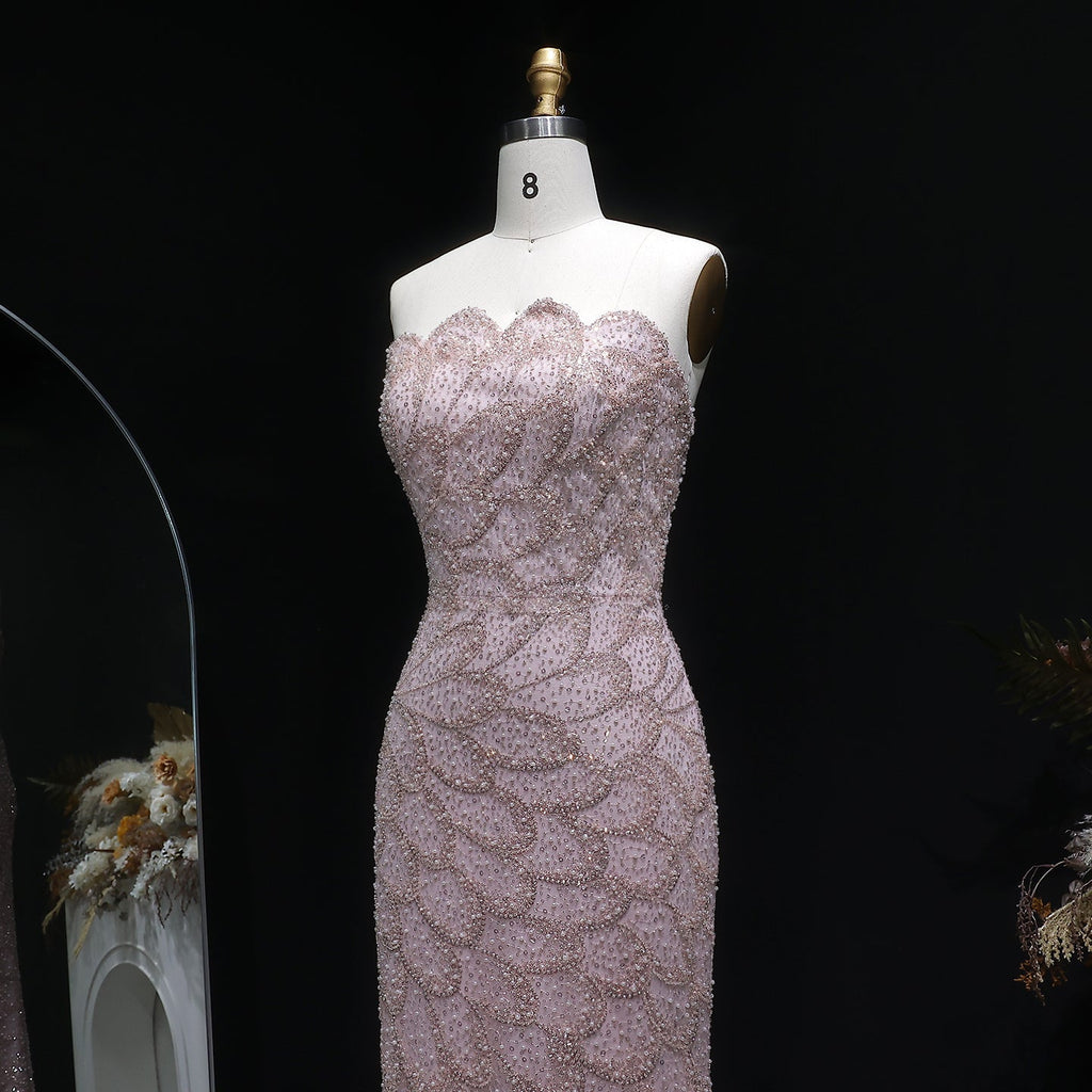Luxury Beaded Green Mermaid Evening Dress SS601