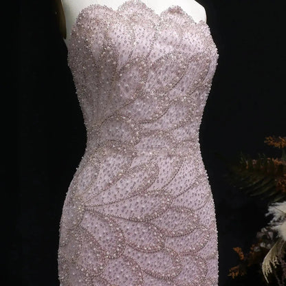Elegant Strapless Emerald Green Evening Dress SS601