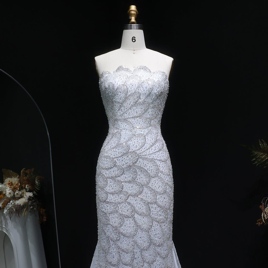 Luxury Beaded Green Mermaid Evening Dress SS601