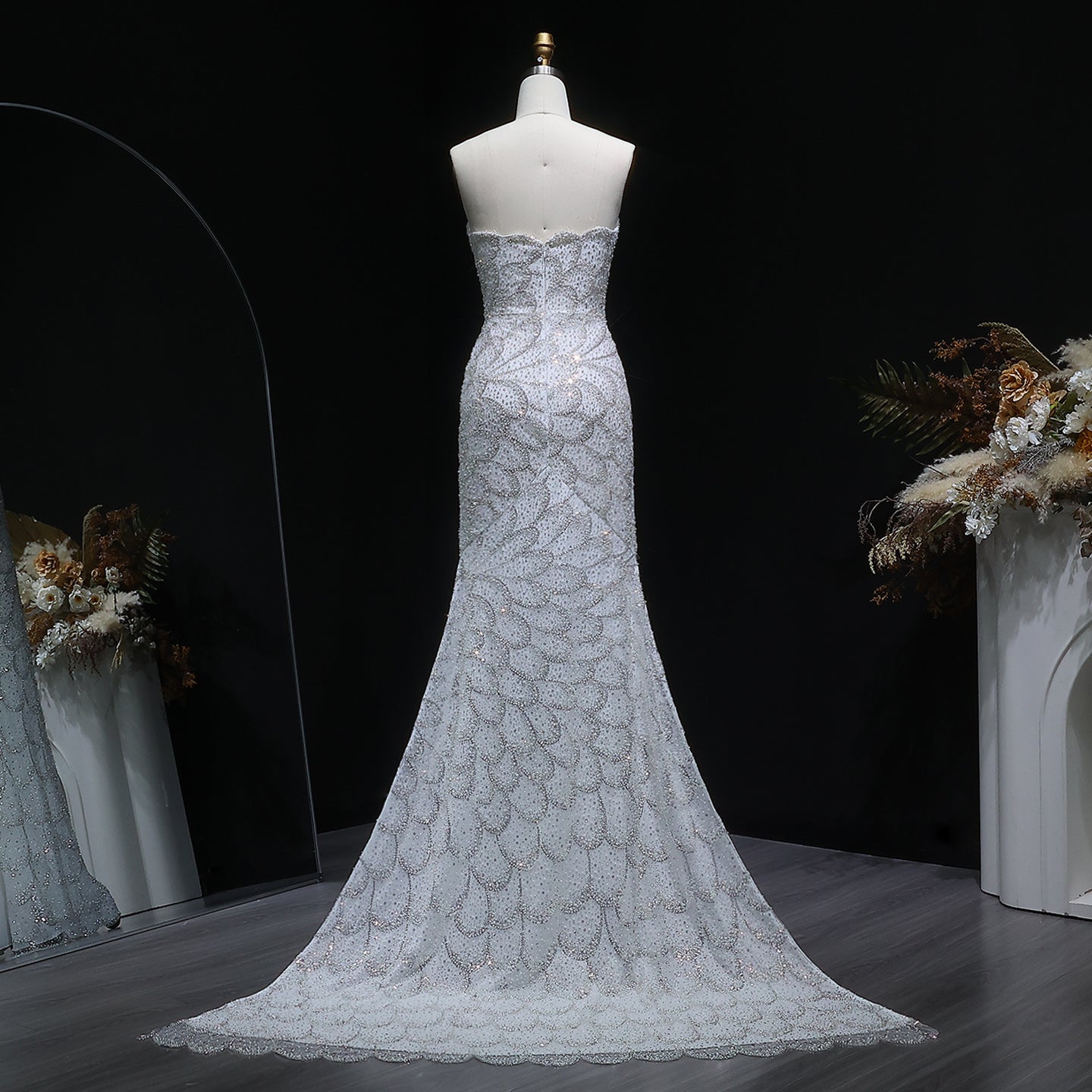 Luxury Beaded Green Mermaid Evening Dress SS601