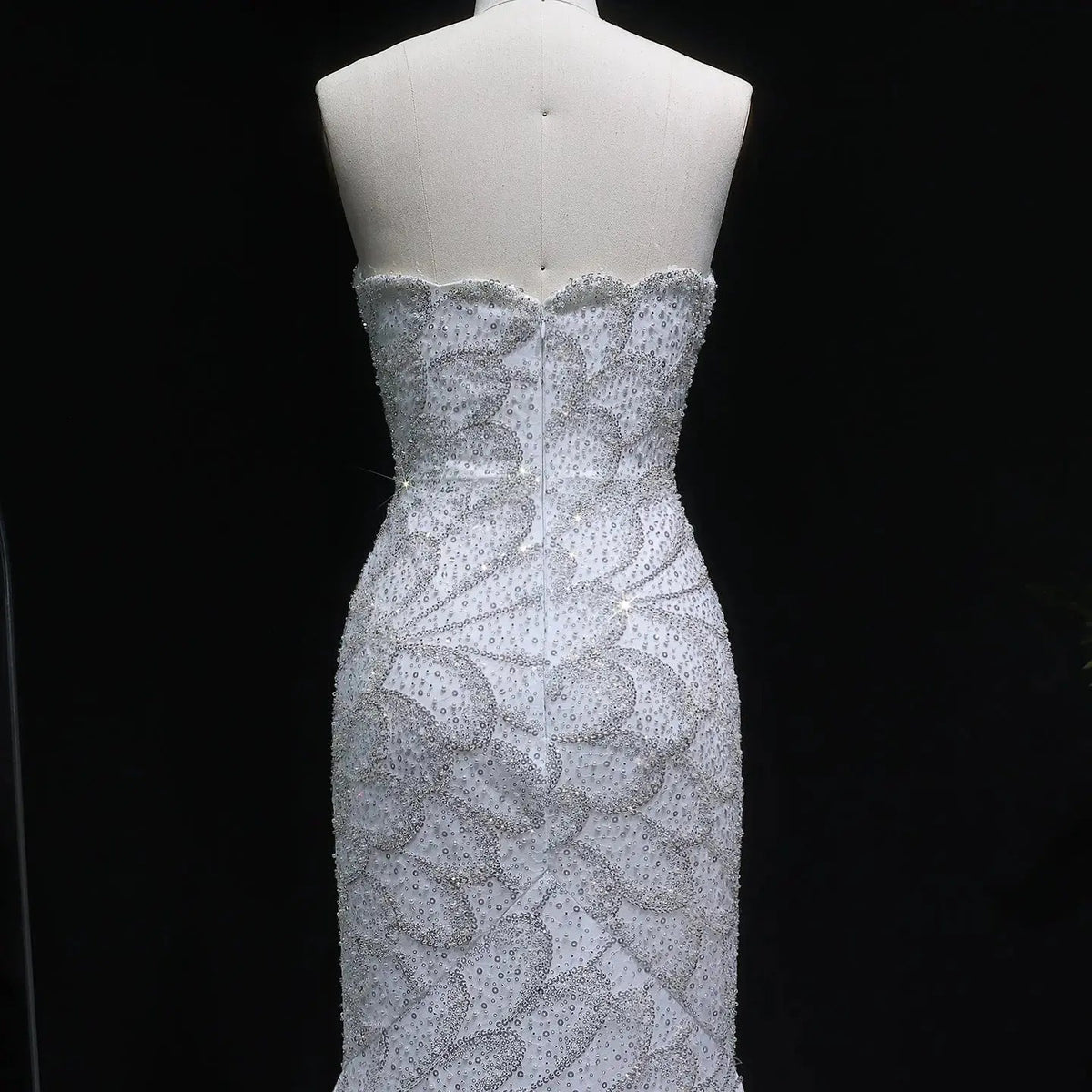Elegant Strapless Emerald Green Evening Dress SS601