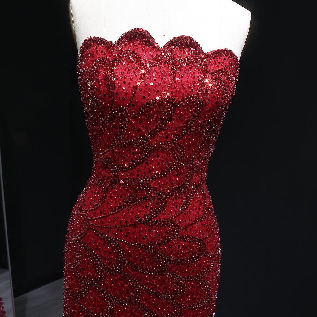 Luxury Beaded Green Mermaid Evening Dress SS601