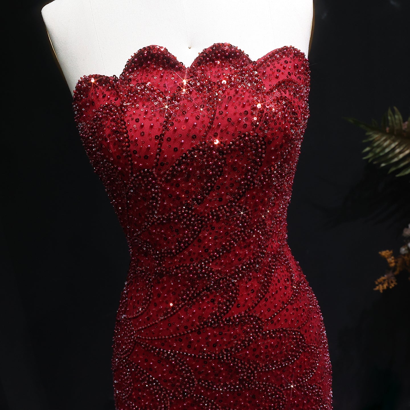 Luxury Beaded Green Mermaid Evening Dress SS601