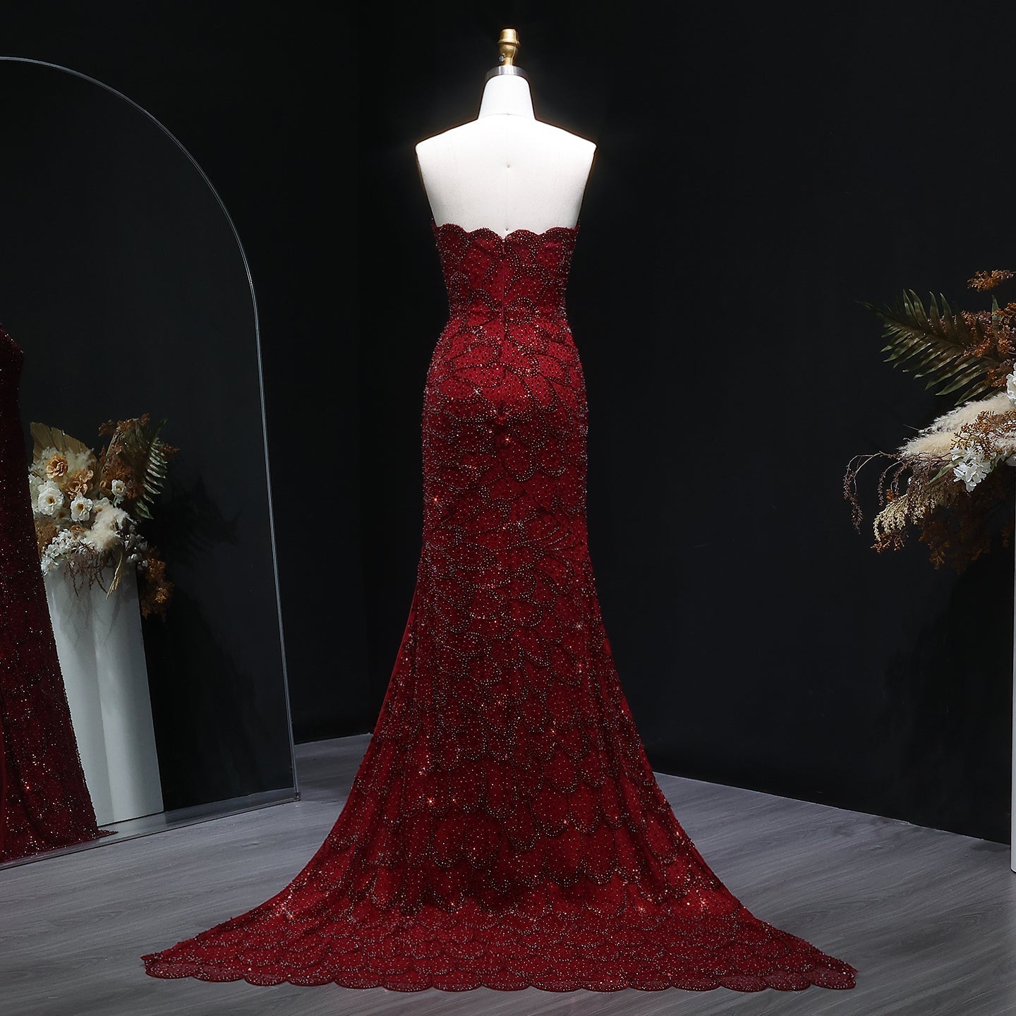 Luxury Beaded Green Mermaid Evening Dress SS601