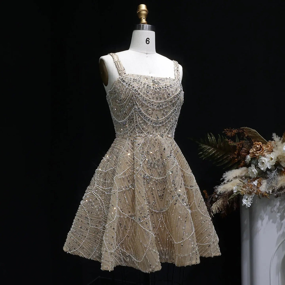 Luxury Trendy Sequin Short Cocktail Party Evening Dress SS649