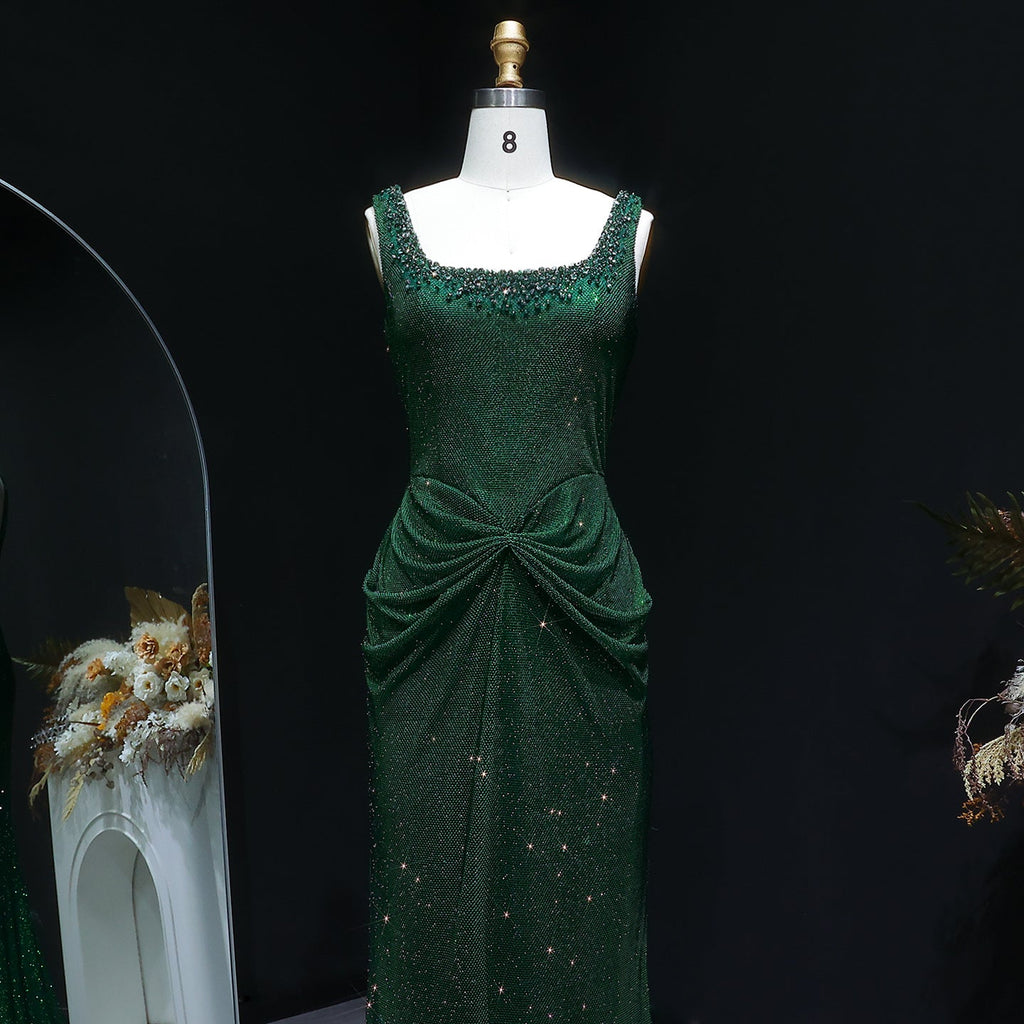 Glamorous Green Sparkling Sequin Mermaid Evening Dress SS655