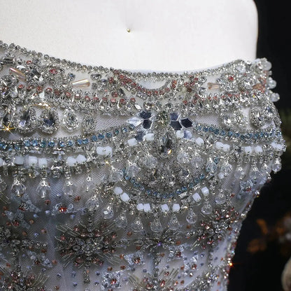 Luxury 3D Floral Strapless Beaded Evening Dress SS728