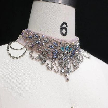 Luxury Pink Full Rhinestone Sequin Strapless Fitted Long Evening Dress SS744