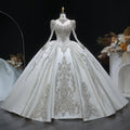 Luxury Ivory Crystal Embroidery Long Sleeve Wedding Dress SW602