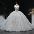 Sparkly White Full-Sequin Embroidery Ball Gown Wedding Dress SW604
