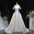 Luxury Off-Shoulder Bows Ball Gown Wedding Dress with Overskirt SW633