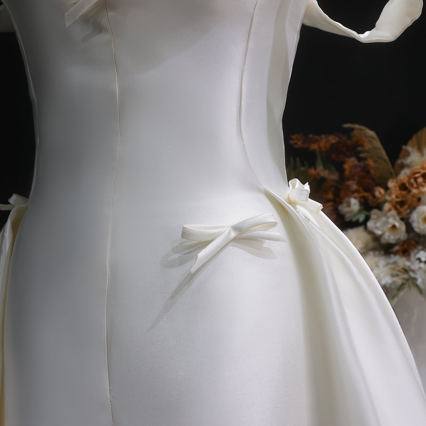 Luxury Off-Shoulder Bows Ball Gown Wedding Dress with Overskirt SW633