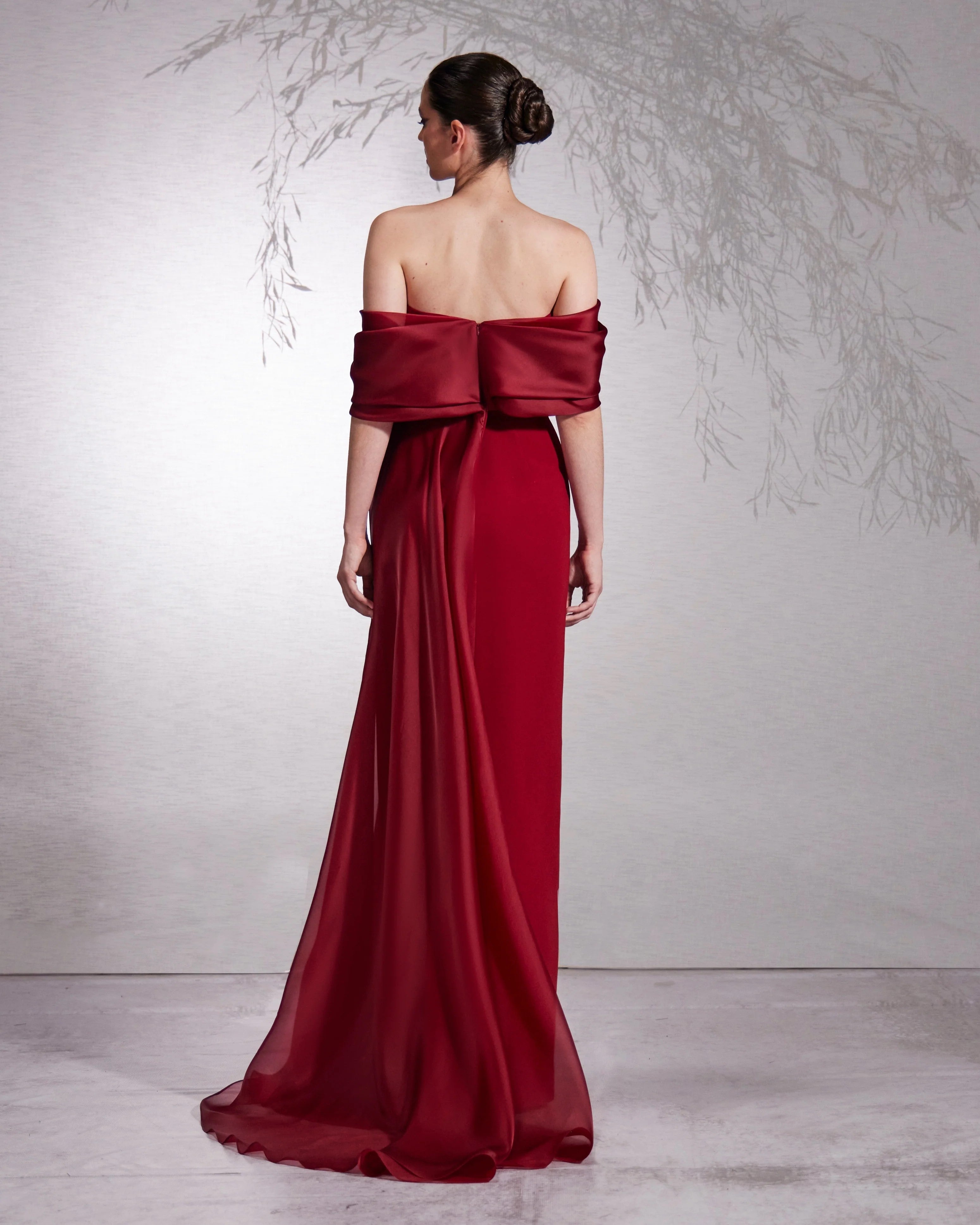Elegant Pink Off Shoulder Evening Dress with Overskirt SF370