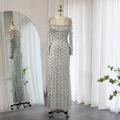 Luxury Sage Green Long Sleeves Mermaid Evening Dress SS398