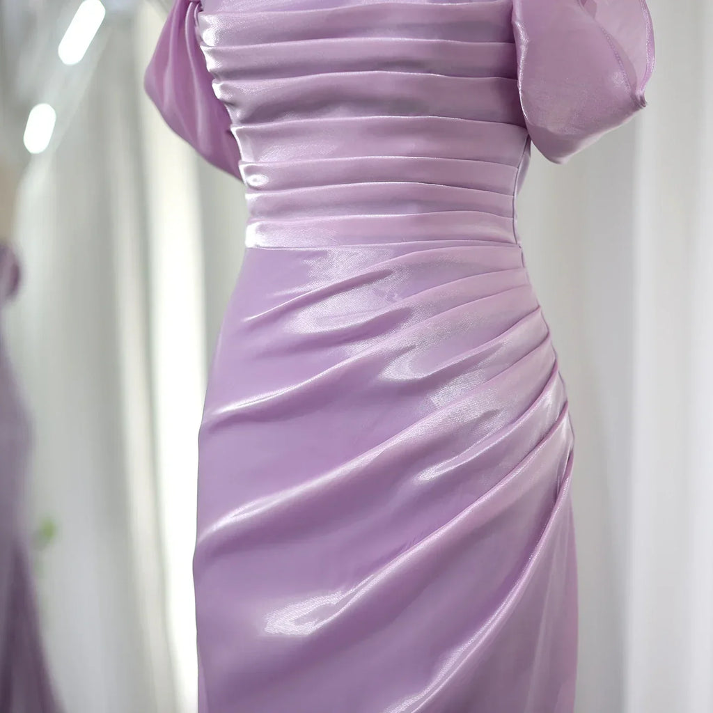 Elegant Off Shoulder Beige Mermaid Evening Dress SF001