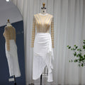 Elegant White Long Sleeve Midi Mermaid Evening Dress SS270L