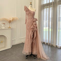 Elegant Pink One Shoulder Mermaid Evening Dresses SS360L