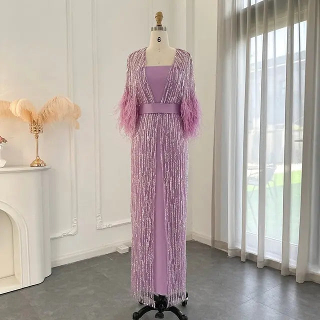 Luxury Feathers 2 Pieces Evening Dress SS430