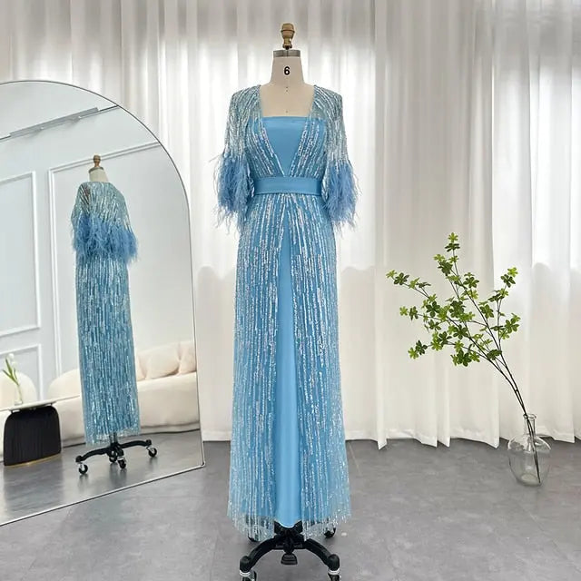 Luxury Feathers 2 Pieces Evening Dress SS430