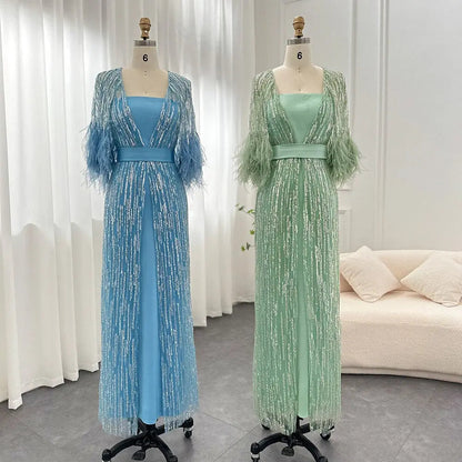 Luxury Feathers 2 Pieces Evening Dress SS430
