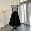 Luxury Black Long Sleeve A-Line Short Evening Dress SS212