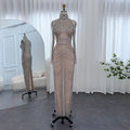 Luxury Crystal Grey Tassel Long Sleeves dEvening Dresses RM152