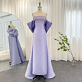 Luxury Beaded Lilac Evening Dresses with Bow Cape SS319