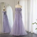 Luxury Nude Off Shoulder Long Sleeves Evening Dress SS489