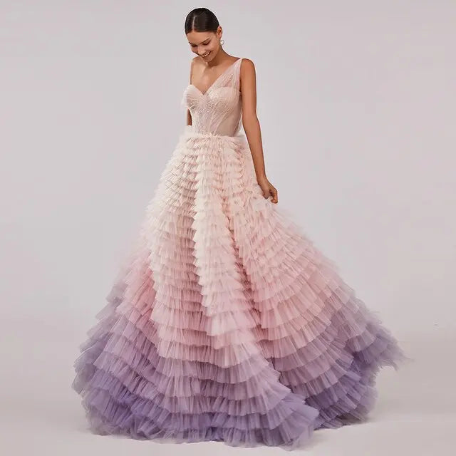 Luxury Pink One Shoulder Evening Dress SS550