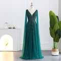 Luxury Beaded Nude Evening Dress with Cape Sleeves SS322