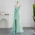 Sparkly Pink One Shoulder Evening Dress with Cape Sleeve SS320