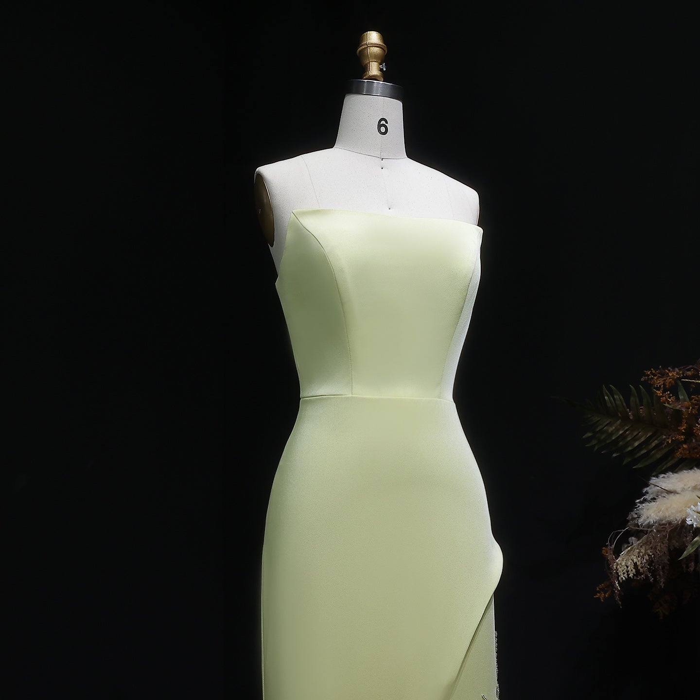 Luxury Mint Green Crystal Embellished Evening Dress XD022