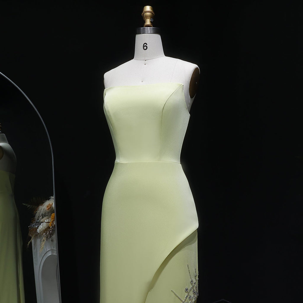 Luxury Mint Green Crystal Embellished Evening Dress XD022