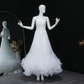 Elegant White A-Line 2 Piece Evening Dress with Ruffles SF567
