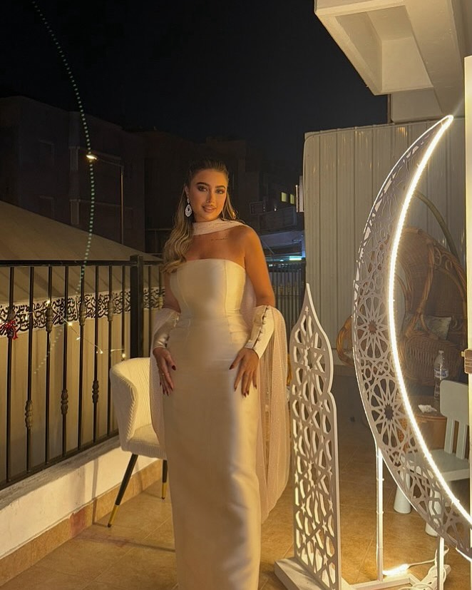 Luxury Beige Strapless Cape Fitted Evening Dress with Scarf SF043